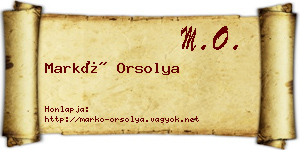 Markó Orsolya névjegykártya