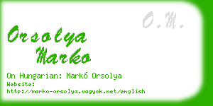 orsolya marko business card